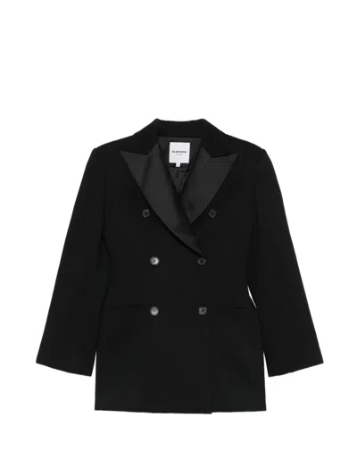 La Piscine Double-breasted Sculpted Blazer In Blue