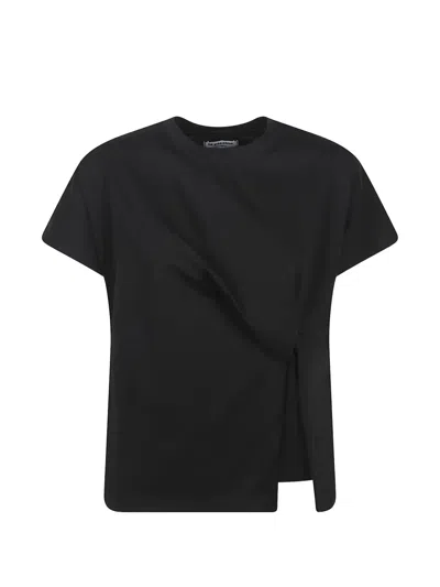 La Piscine Draped T-shirt In Black