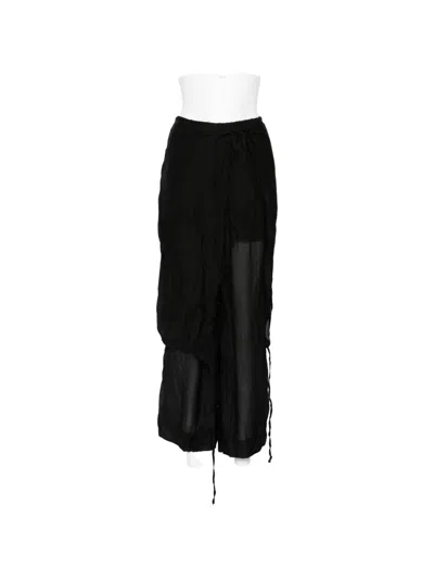 La Piscine Drawstring Trousers In Black