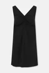 La Piscine Ruched V-neck Dress In Black