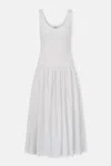 La Piscine Gathered Midi Dress In White