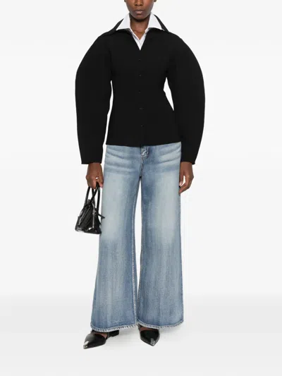 La Piscine Faded Wide-leg Jeans In Blue