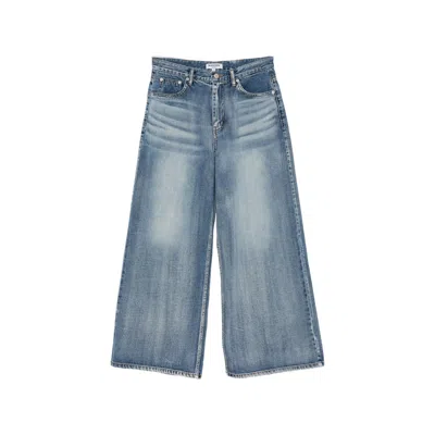 La Piscine Faded Wide-leg Jeans In Blue