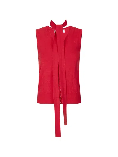 La Piscine Knitted Vest In Red