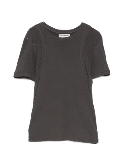 La Piscine Layered-detail T-shirt In Brown