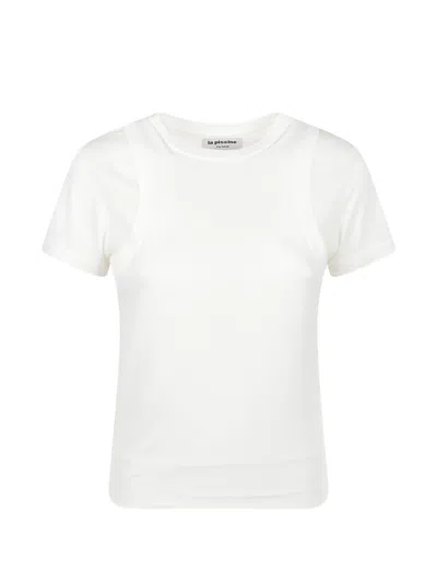 La Piscine Layered-detail T-shirt In White