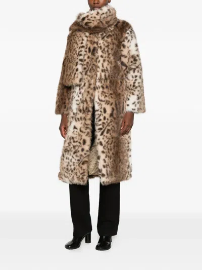 La Piscine Leopard-print Coat In Brown