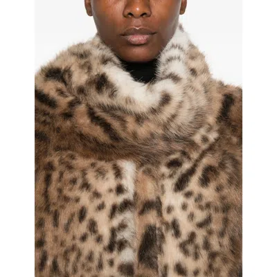La Piscine Leopard-print Coat In Brown