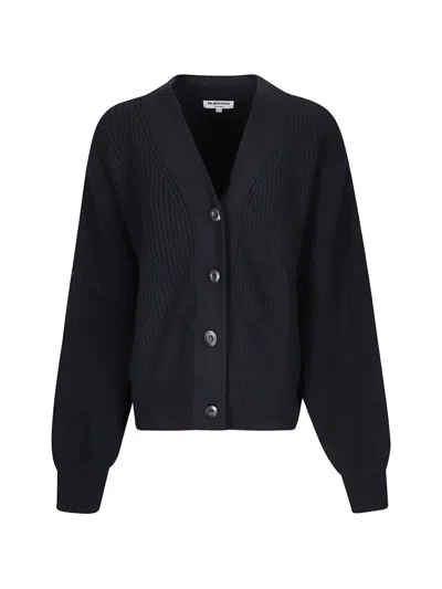 La Piscine Ribbed-knit V-neck Cardigan In Black