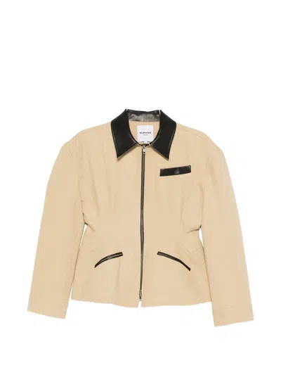 La Piscine Sculpted Worker Jacket In Animal Print