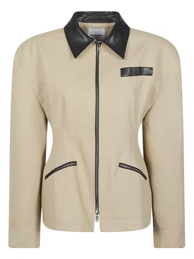 La Piscine Sculpted Worker Jacket In Brown