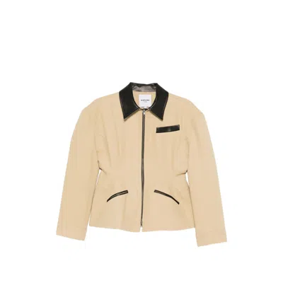 La Piscine Sculpted Worker Jacket In Neutral