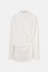 La Piscine Draped Shirt In White