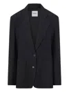 La Piscine Single-breasted Linen Blazer In Multi