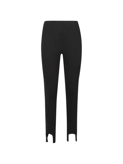 La Piscine Ribbed High-waisted Leggings With Stirrup Detail In Black