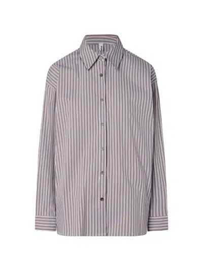 La Piscine Striped Long-sleeve Shirt In Gray