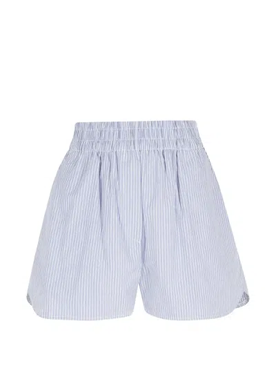 La Piscine Striped Mini Shorts In Blue