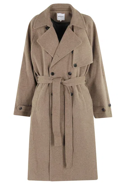 La Piscine Utility Long Coat In Brown