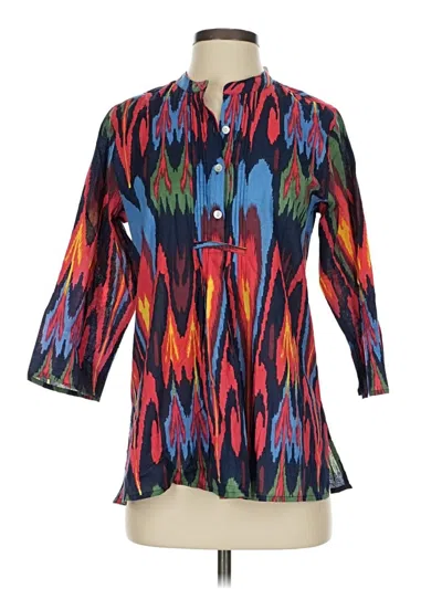 Pre-owned La Plage 3/4 Sleeve Blouse In Blue