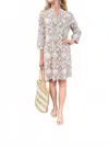 La Plage Maye Dynamic Floral Mini Dress In Natural Birch In Multi