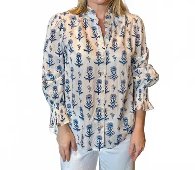 La Plage Thursday Top In Muhgal Scatter White/blue In Multi