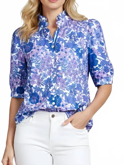 La Plage Tuesday Shortsleeve Top In Meadow In Purple
