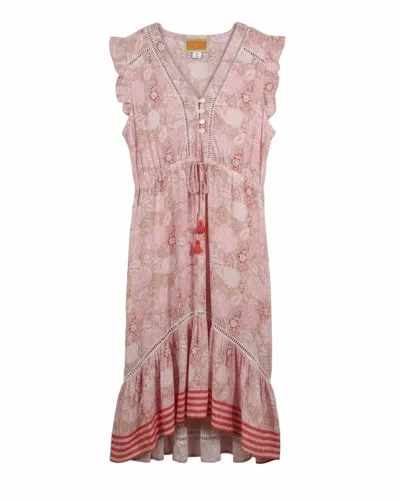 La Plage Women's Nina Midi Dress In Sunshine Floral Geranium In Pink