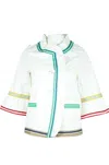 La Plage Women's Ruffle Jacket In White In White