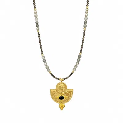 La Pluie Jewellery Women's Black / Gold / Grey Persephone Necklace In Black/gold/grey