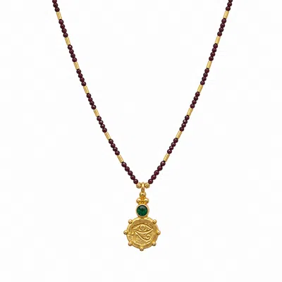 La Pluie Jewellery Women's Gold / Blue / Red Wadjet Necklace In Gold/blue/red