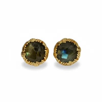 La Pluie Jewellery Women's Gold Lunara Noire Earrings