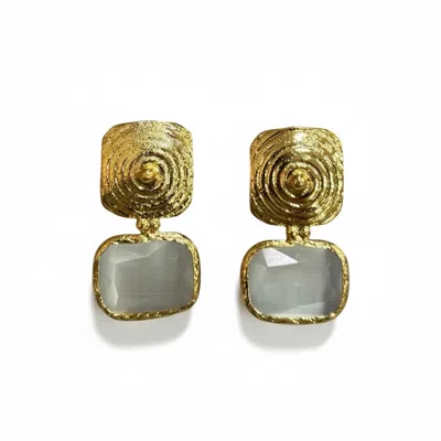 La Pluie Jewellery Women's Gold Lyra Earrings Ivory