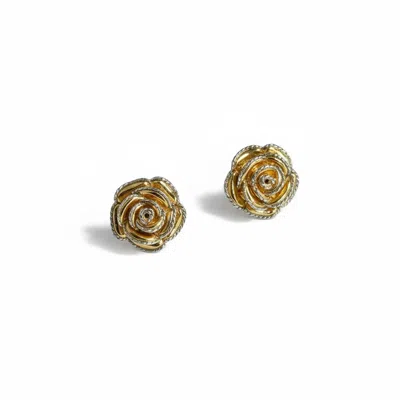 La Pluie Jewellery Women's Gold Petite Rosa Earrings