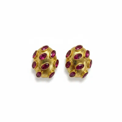 La Pluie Jewellery Women's Gold / Red Rubino Earrings In Gold/red