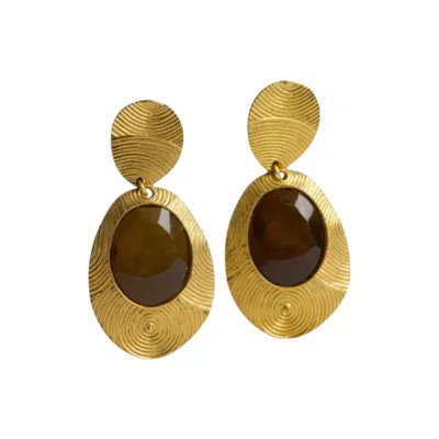 La Pluie Jewellery Women's Gold Terra Earrings