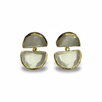 La Pluie Jewellery Women's Gold Valora Earrings Ivory