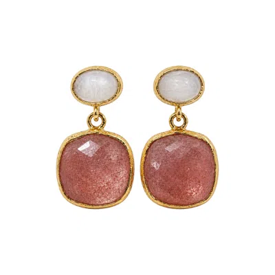 La Pluie Jewellery Women's Gold / White / Pink Selini Earrings In Gold/white/pink