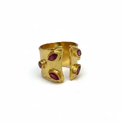 La Pluie Jewellery Women's Purple Vesta Ring In Gold