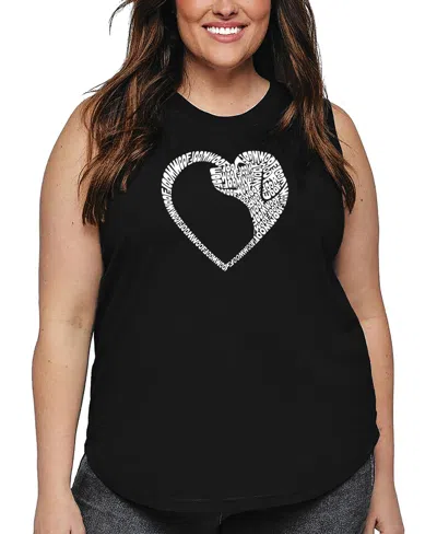 LA POP ART LA POP HEART PLUS SIZE DOG HEART WORD ART TANK TOP