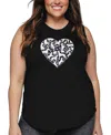 La Pop Art La Pop Heart Plus Size Dog Heart Word Art Tank Top In Black