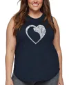 La Pop Art Plus Size Crazy Little Thing Called Love Word Art Tank Top In Blue