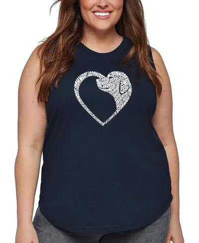 LA POP ART LA POP HEART PLUS SIZE DOG HEART WORD ART TANK TOP