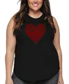 La Pop Art Plus Size Have Yourself A Merry Little Christmas Word Art Tank Top In Black