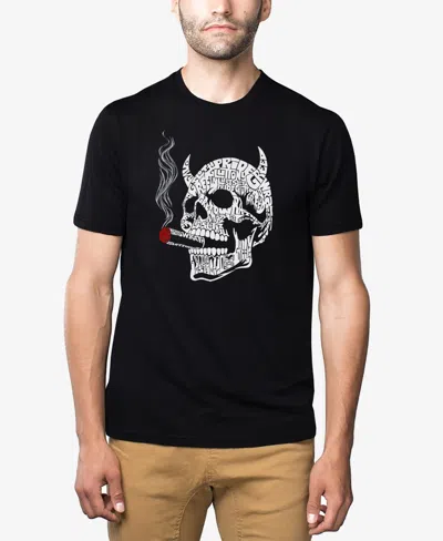 La Pop Art Men's 7 Deadly Sins Skull Premium Blend Word Art T-shirt In Black