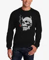 La Pop Art Men's 7 Deadly Sins Skull Word Art Crewneck Sweatshirt In Black