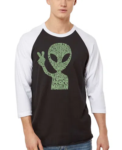 La Pop Art Men's Alien Extraterrestrial Word Art Raglan-sleeve T-shirt In Multi