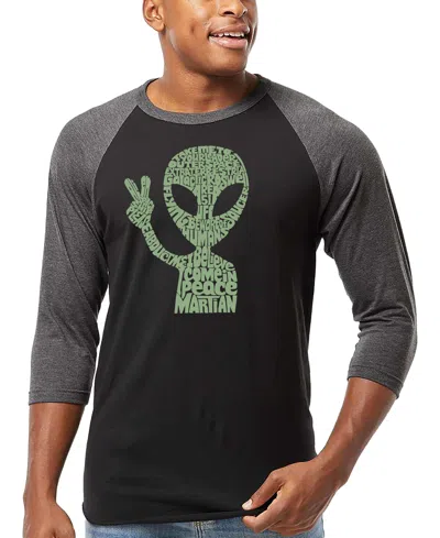 La Pop Art Men's Alien Extraterrestrial Word Art Raglan-sleeve T-shirt In Multi