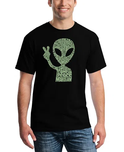 La Pop Art Men's Alien Extraterrestrial Word Art T-shirt In Black