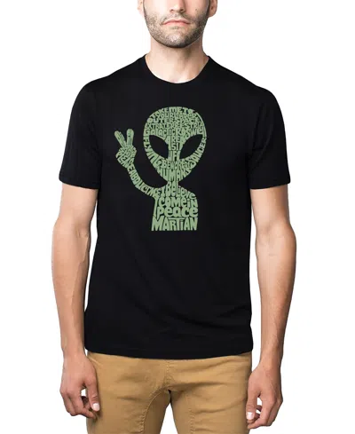 La Pop Art Men's Alien Extraterrestrial Word Art T-shirt In Black
