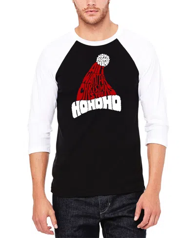 La Pop Art Men's All I Want For Christmas Is You Raglan Baseball Word Art T-shirt In Black,white